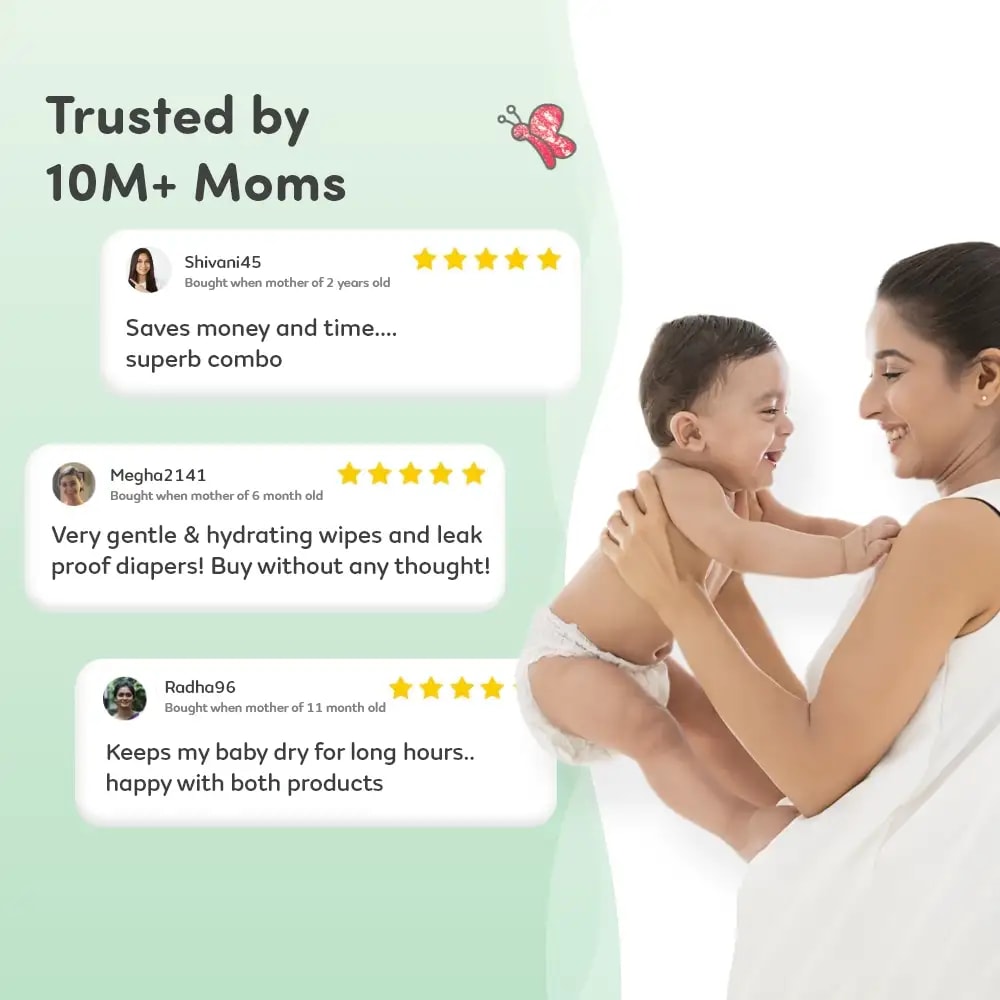 Baby Diaper Pants (S) - Jumbo Pack + Premium Wipes (PO2)