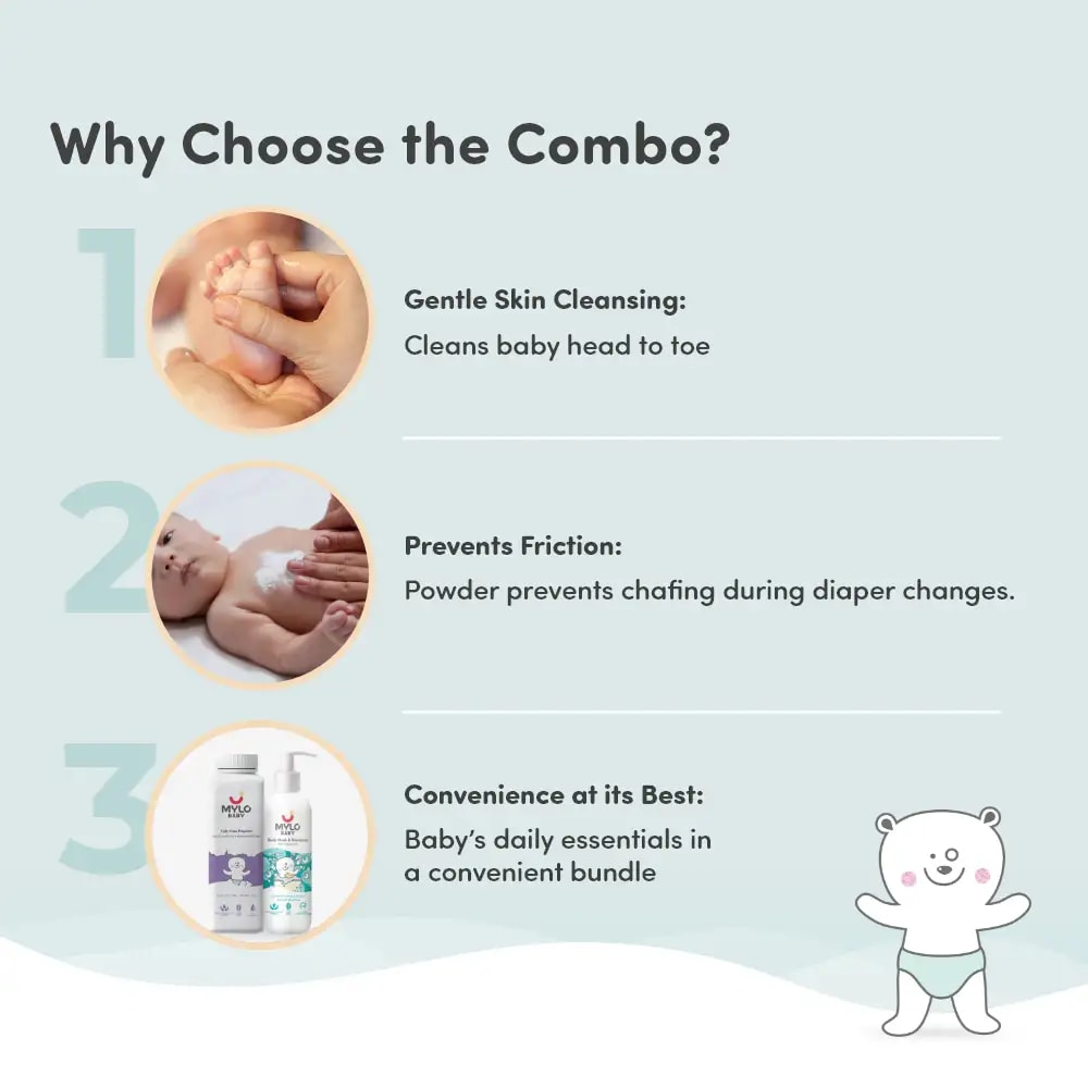 Baby Freshness Bundle - Baby Head to Toe Wash (200ml) + Baby Powder (300gm)