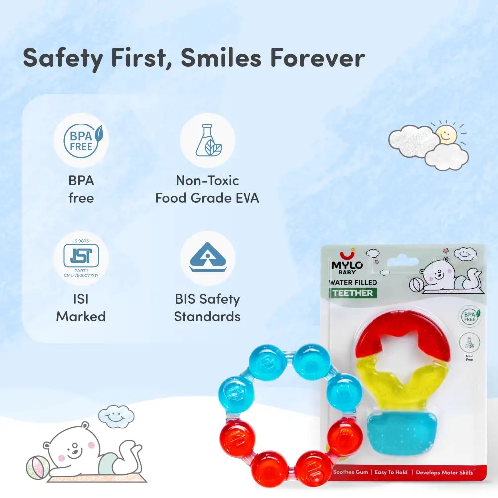 Teether for Kids | Relieves Sore Teething Gums | BPA Free, Food Grade & Non Toxic | ISI Marked | Easy to Hold | Pack of 4 - 2 Ring + 2 Hot Air Balloon