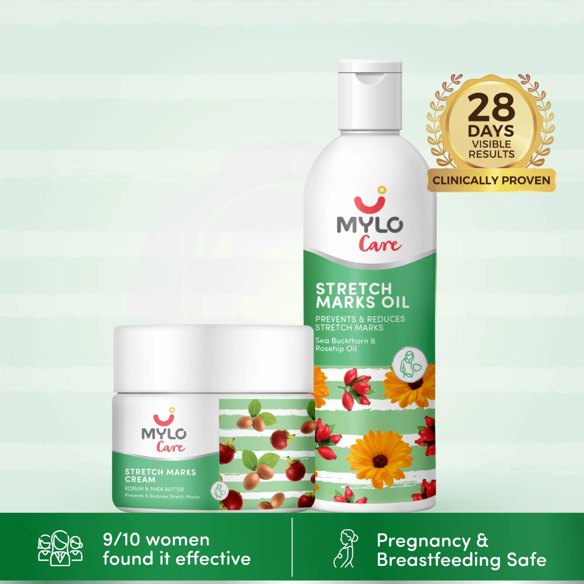 Stretch Marks Kit (Stretch Mark Oil + Stretch Marks Cream - 100ml each)