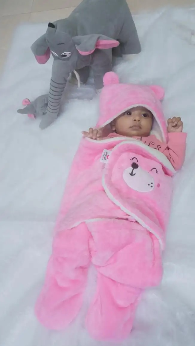 Baby Wrapper for New Born | Baby Swaddling Wrapper | 4-in-1 All Season AC Blanket cum Sleeping Bag for Baby 0-6 Months - Light Pink & Mint Green