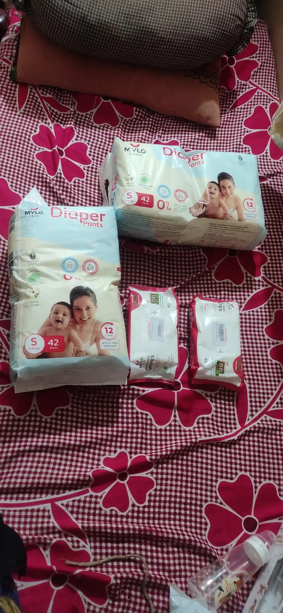 Super Saver Combo - Baby Diaper Pants Medium (M) 7-8 kgs - (76 count) Leak Proof + Extra Virgin Coconut Oil (200ml)