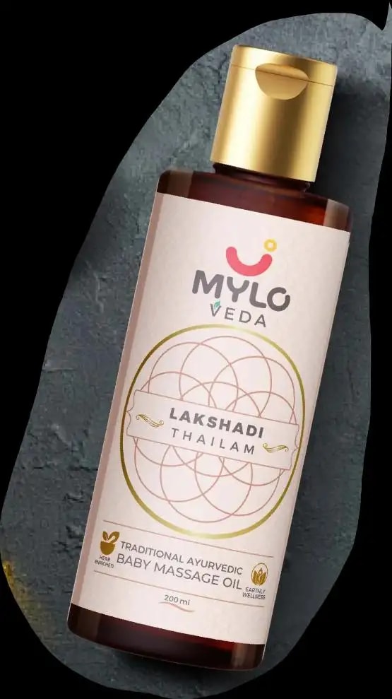 Mylo Herb Enriched Baby Massage Oil - 200 ml | Dermatologically Tested | Made Safe Certified | Nourishes Skin | Strengthens Immunity | Ayurvedic Preparation