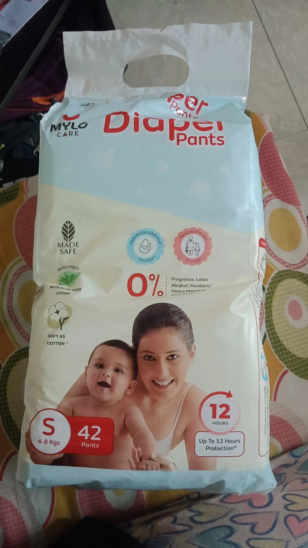 Baby Diaper Pants Small (S) Size 4-8 kgs (42 count) Leak Proof | Lightweight | Rash Free | 12 Hours Protection | ADL Technology (Pack of 1)