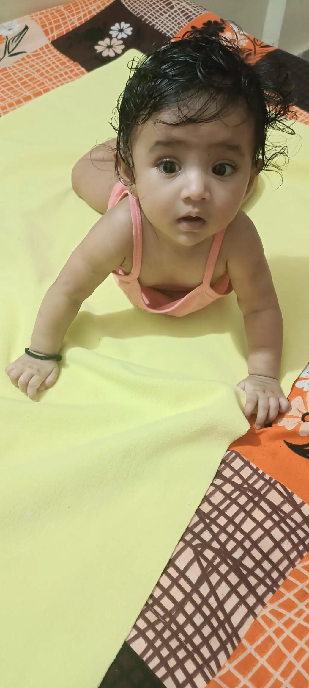 Waterproof Extra Absorbent Baby Dry Sheet & Bed Protector | Guards Against Spills, Stains & Nappy Leaks | Foldable & Portable - Yellow - M