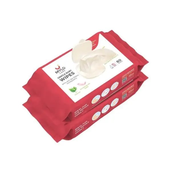 Gentle Baby Wipes With Lid - Organic Coconut Oil, Neem, Aloe Vera and Vitamin E | 98% Pure Water | Dermatologically Tested (Pack of 3) - 72 Wipes Per Pack