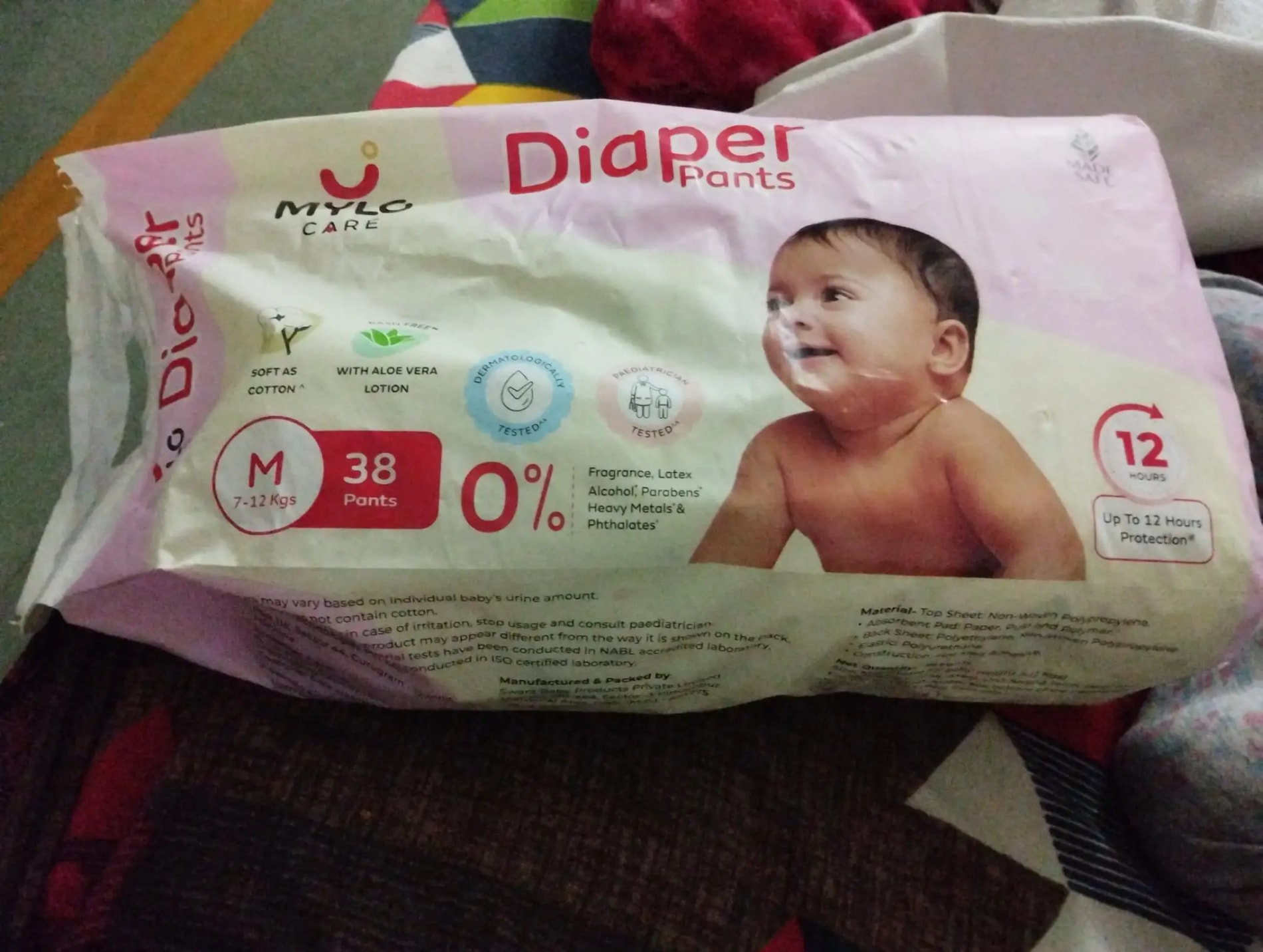 Baby Diaper Pants Small (S) Size 4-8 kgs (42 count) Leak Proof | Lightweight | Rash Free | 12 Hours Protection | ADL Technology (Pack of 1)
