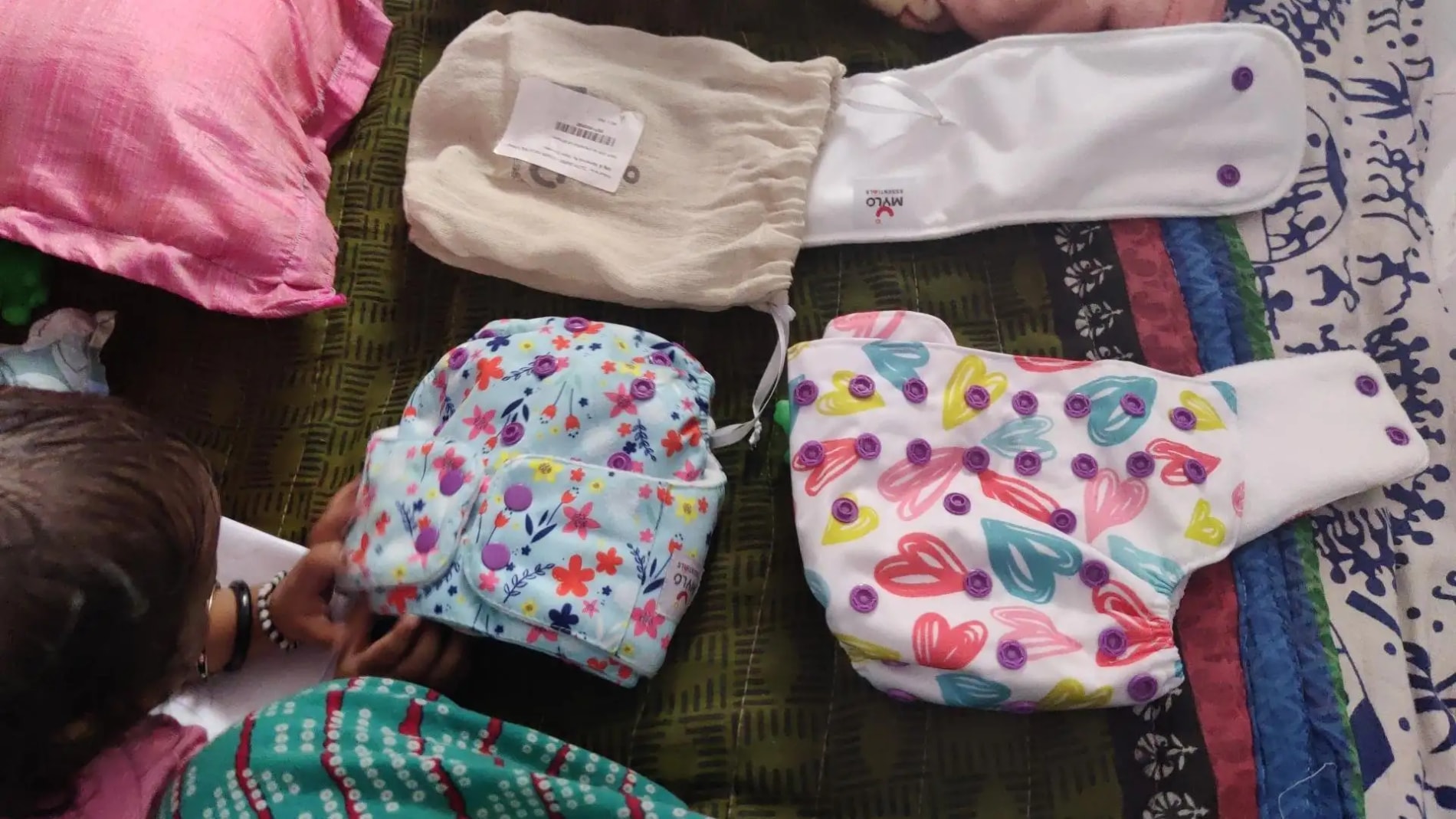 Adjustable Washable & Reusable Cloth Diaper With Absorbent Insert Pad (3M-3Y) | Oeko-Tex Certified | Prevents Rashes - Rainbow & Jungle - Pack of 2