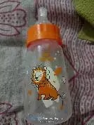 2-in-1 Baby Feeding Bottle | BPA Free with Anti-Colic Nipple & Spoon | Easy Flow Neck Design - Lion & Giraffe 125ml & 250ml