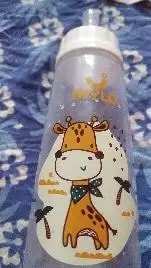 2-in-1 Baby Feeding Bottle | BPA Free with Anti-Colic Nipple & Spoon | Easy Flow Neck Design - Lion & Giraffe 125ml & 250ml