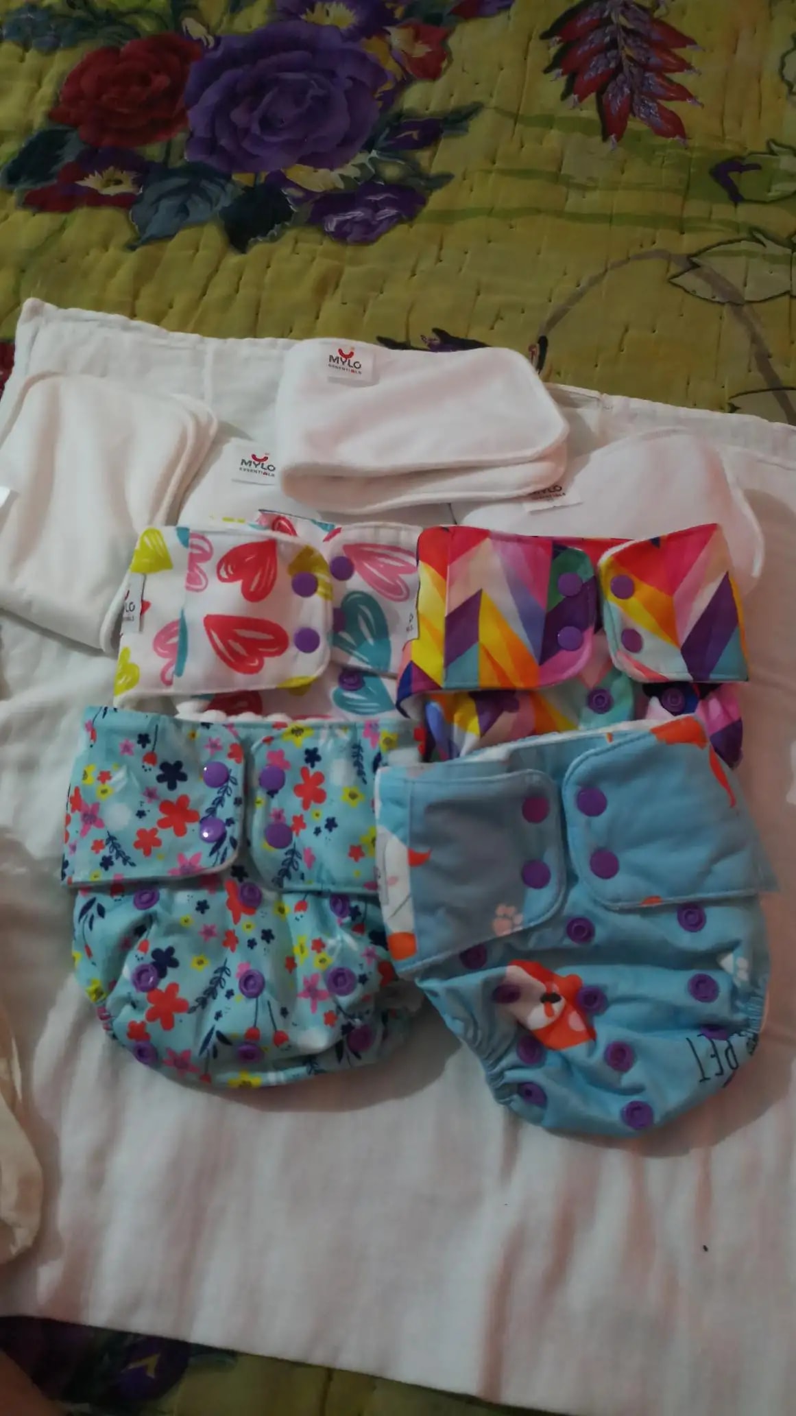 Adjustable Washable & Reusable Cloth Diaper With Absorbent Insert Pad (3M-3Y) | Oeko-Tex Certified | Prevents Rashes - Rainbow & Jungle - Pack of 2