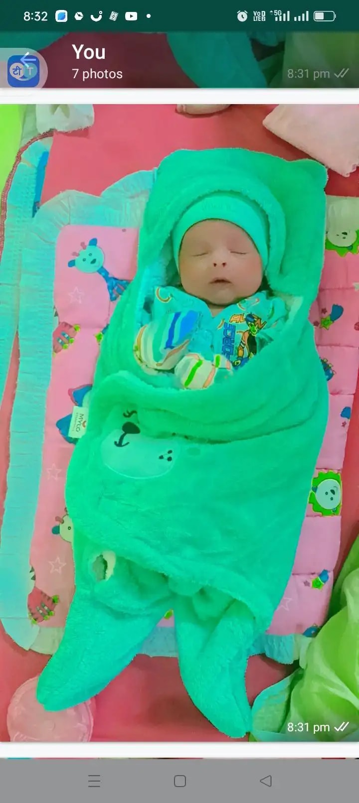 Baby Wrapper for New Born | Baby Swaddling Wrapper | 4-in-1 All Season AC Blanket cum Sleeping Bag for Baby 0-6 Months - Light Pink & Mint Green