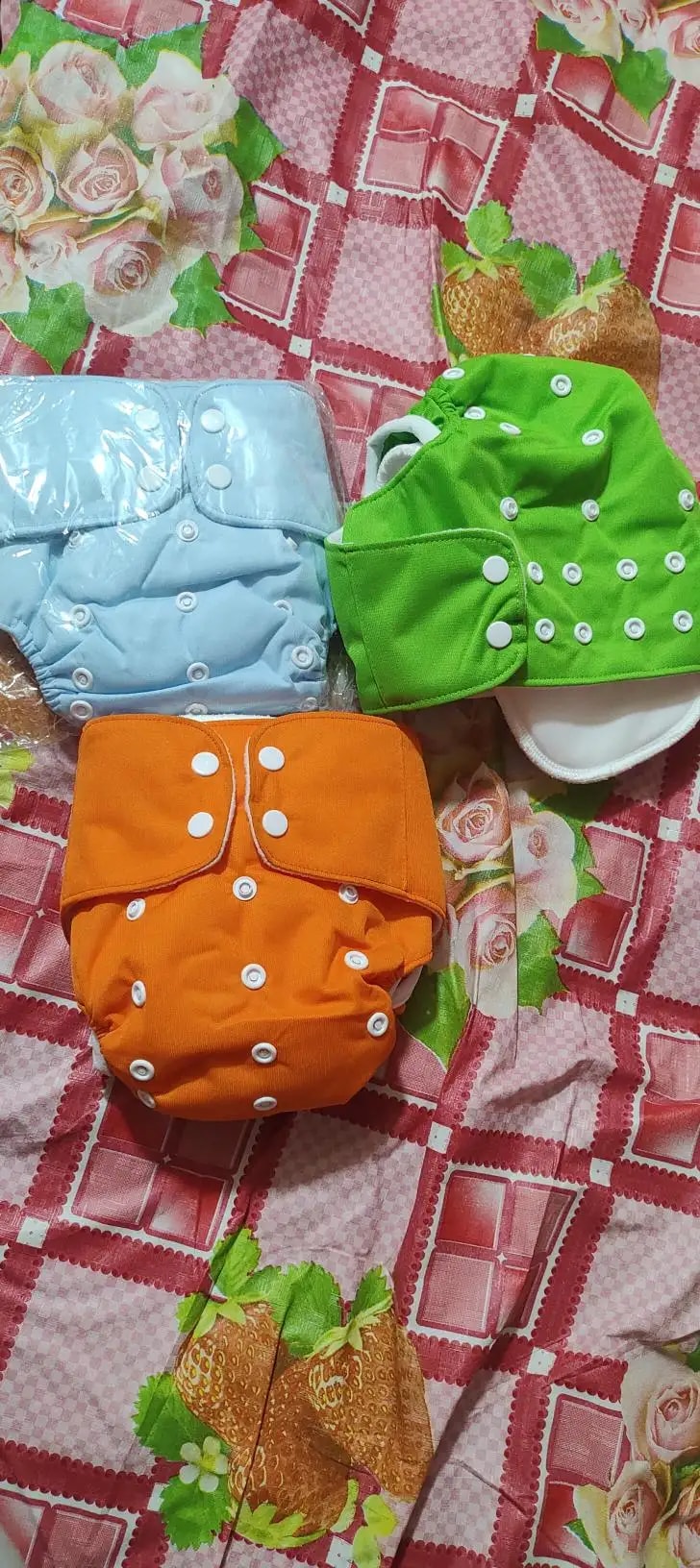 Adjustable Washable & Reusable Cloth Diaper With Dry Feel, Absorbent Insert Pad (3M-3Y) | Oeko-Tex Certified | Prevents Rashes - Assorted Colors - Pack of 4