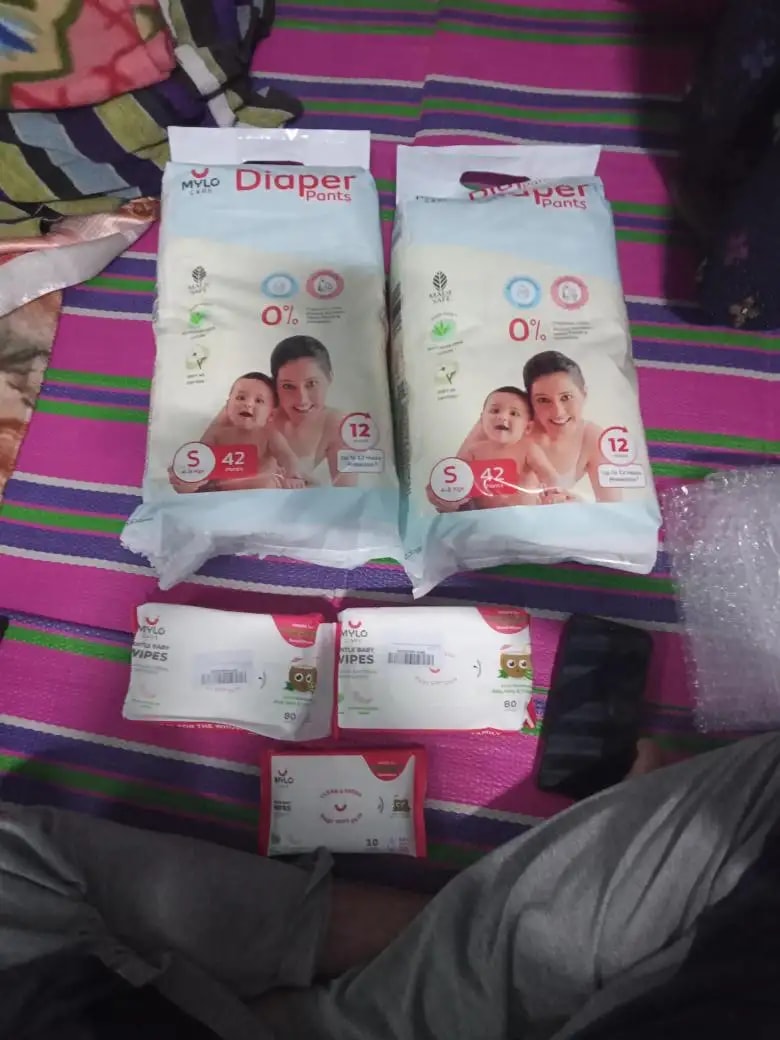 Super Saver Combo - Baby Diaper Pants Medium (M) 7-8 kgs - (76 count) Leak Proof + Extra Virgin Coconut Oil (200ml)