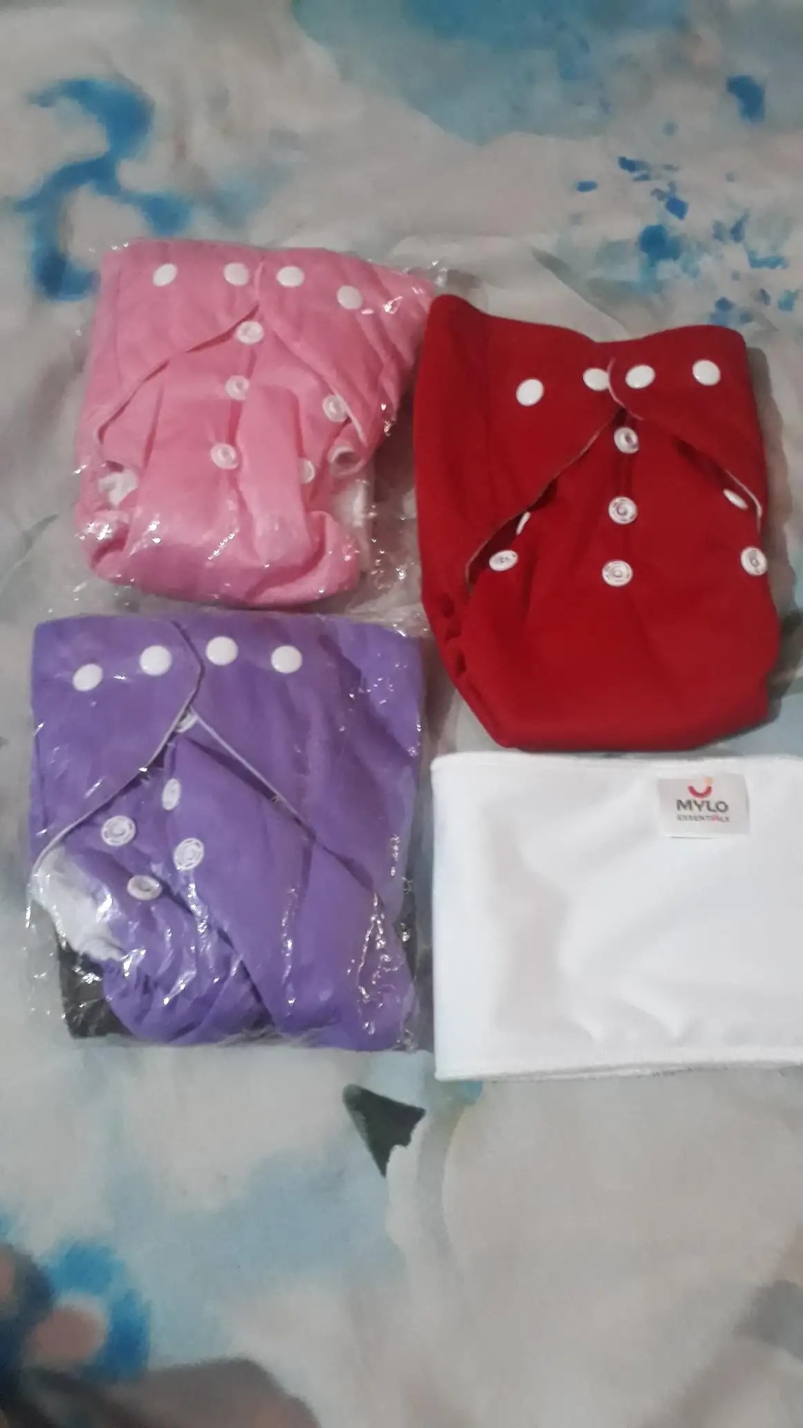 Adjustable Washable & Reusable Cloth Diaper With Dry Feel, Absorbent Insert Pad (3M-3Y) | Oeko-Tex Certified | Prevents Rashes - Assorted Colors - Pack of 4