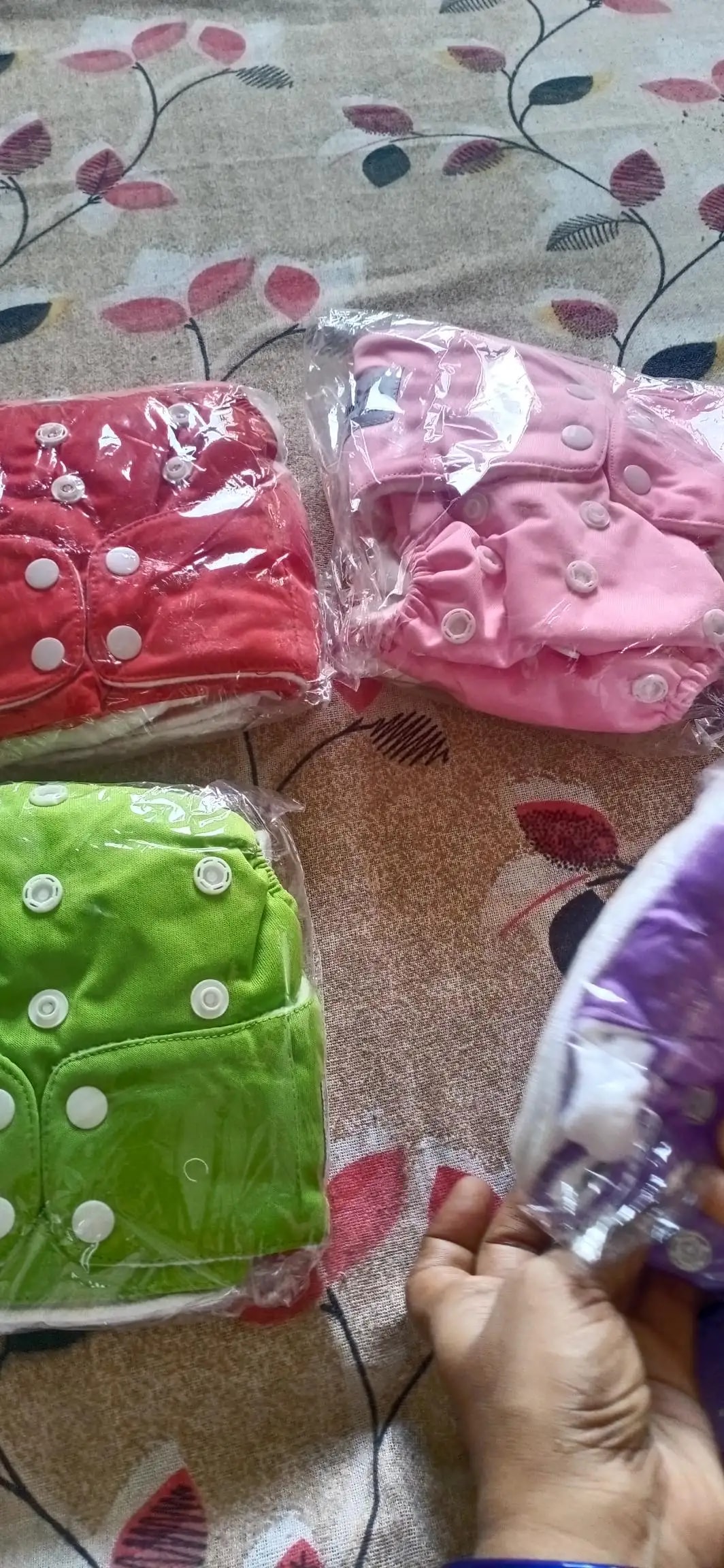 Adjustable Washable & Reusable Cloth Diaper With Dry Feel, Absorbent Insert Pad (3M-3Y) | Oeko-Tex Certified | Prevents Rashes - Assorted Colors - Pack of 4
