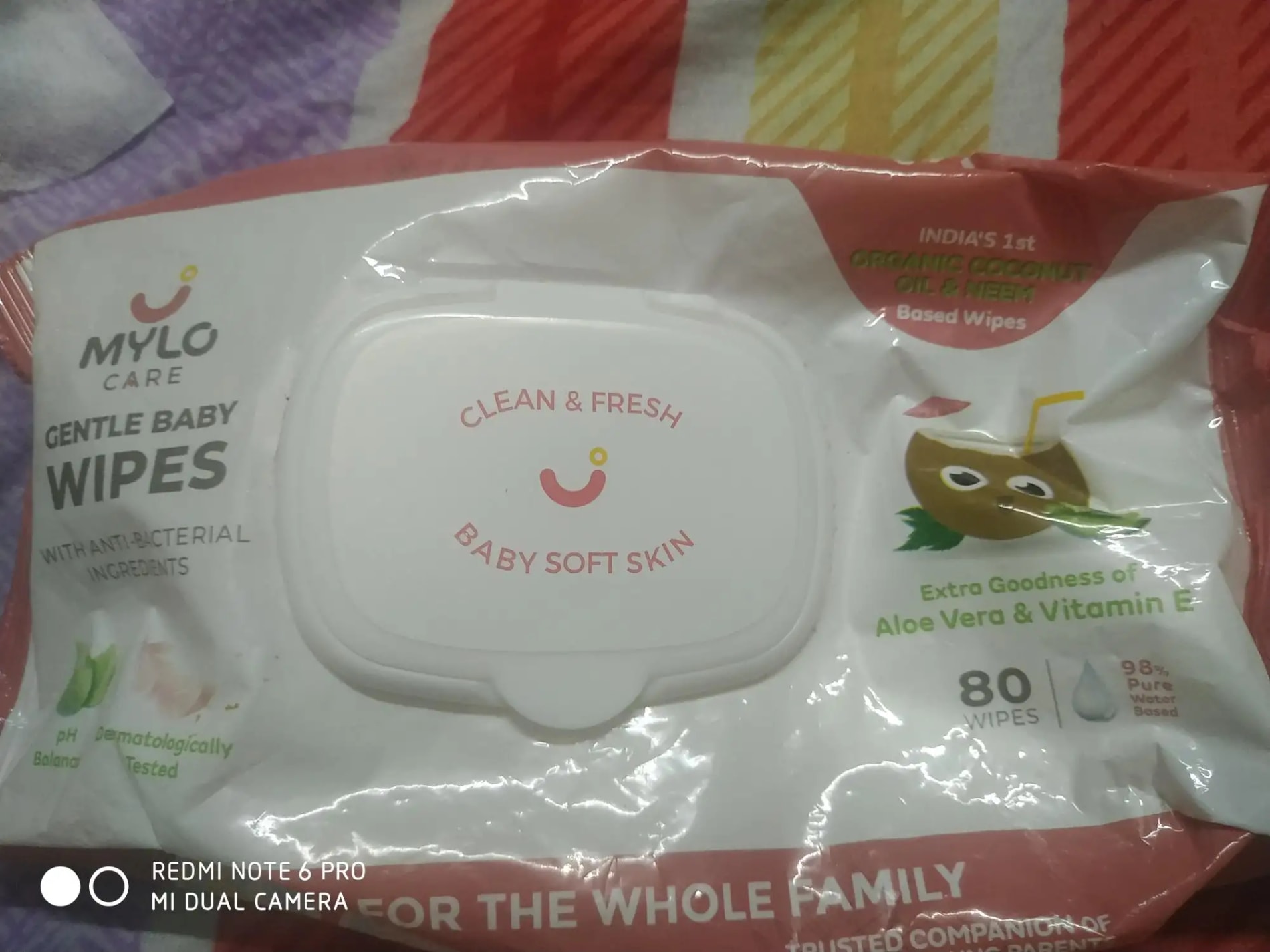 Gentle Baby Wipes With Lid - Organic Coconut Oil, Neem, Aloe Vera and Vitamin E | 98% Pure Water | Dermatologically Tested (Pack of 3) - 72 Wipes Per Pack