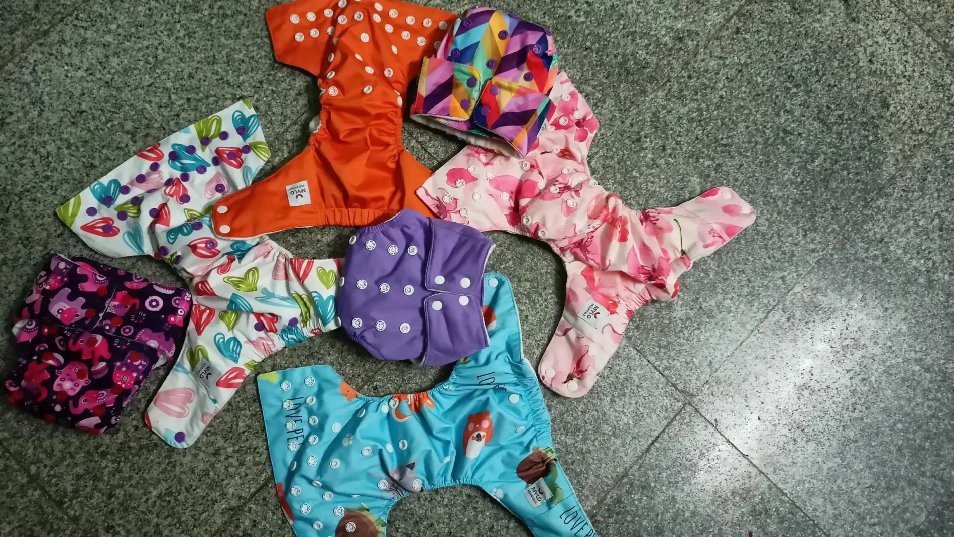 Adjustable Washable & Reusable Cloth Diaper With Dry Feel, Absorbent Insert Pad (3M-3Y) | Oeko-Tex Certified | Prevents Rashes - Assorted Colors - Pack of 4