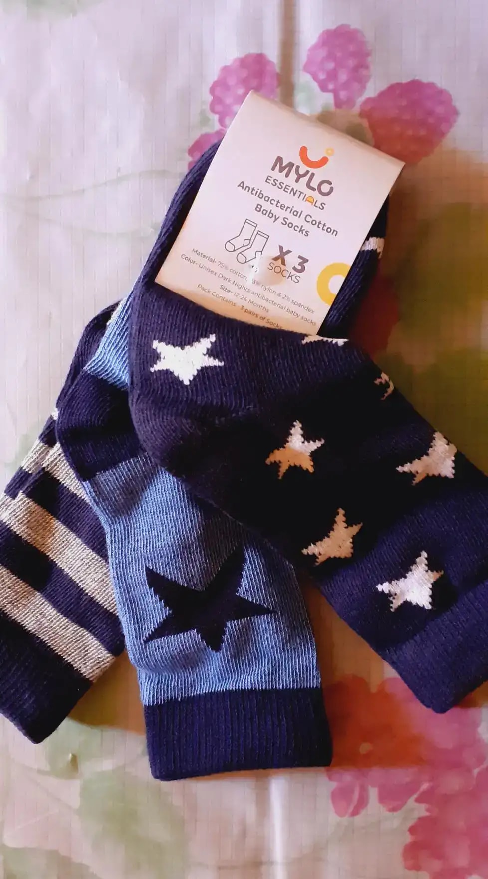 Baby Socks 0-6 Months | Elasticated & Antibacterial | Breathable, Shrinkable, Sweat & Wear Resistant | Unisex Grey Striped & Solid | Pack of 3