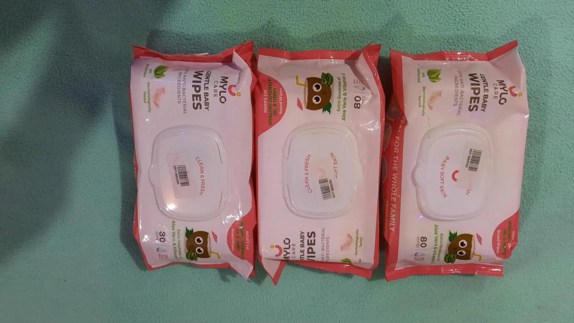 Gentle Baby Wipes With Lid - Organic Coconut Oil, Neem, Aloe Vera and Vitamin E | 98% Pure Water | Dermatologically Tested (Pack of 3) - 72 Wipes Per Pack