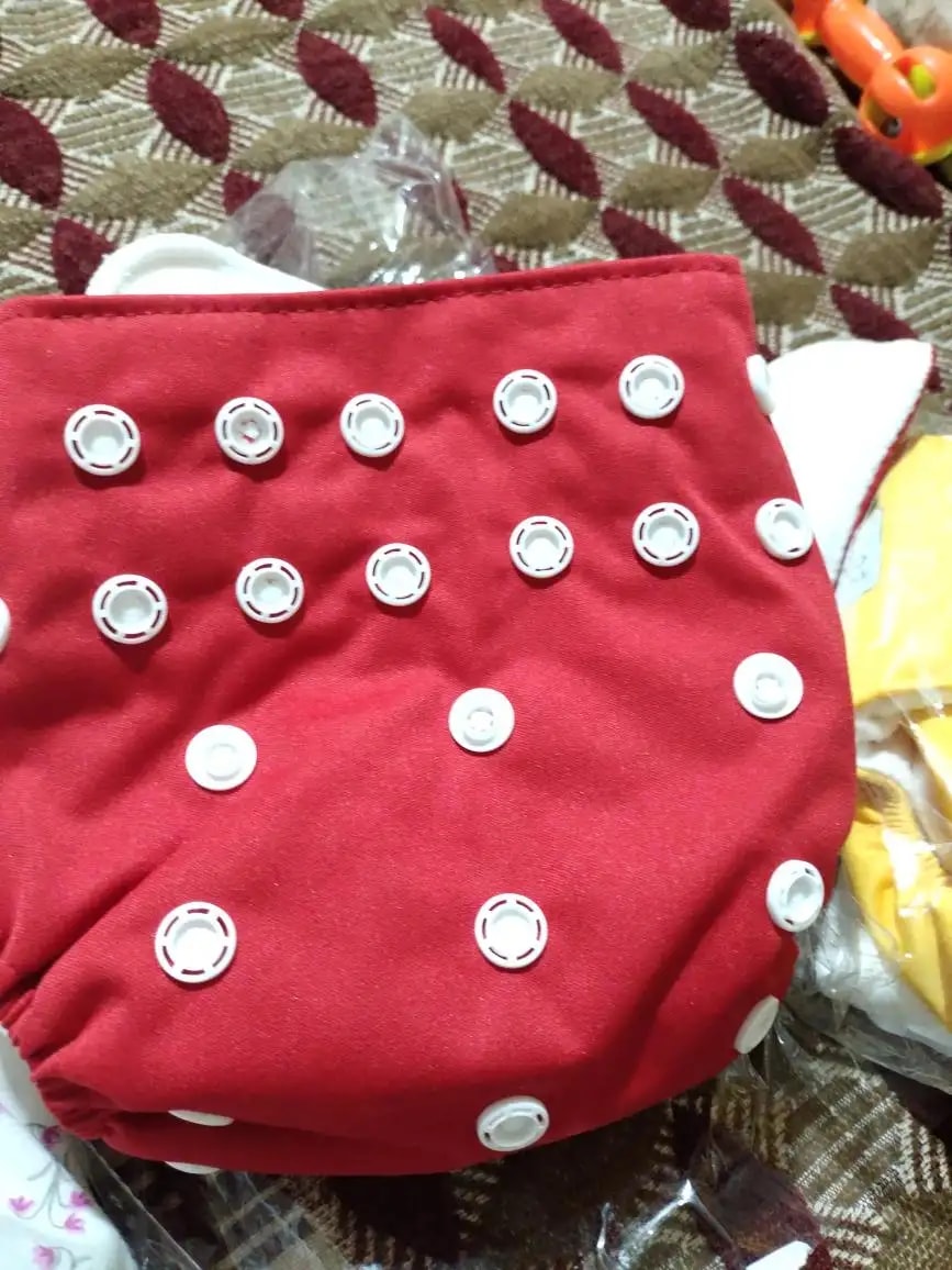 Adjustable Washable & Reusable Cloth Diaper With Dry Feel, Absorbent Insert Pad (3M-3Y) | Oeko-Tex Certified | Prevents Rashes - Assorted Colors - Pack of 4
