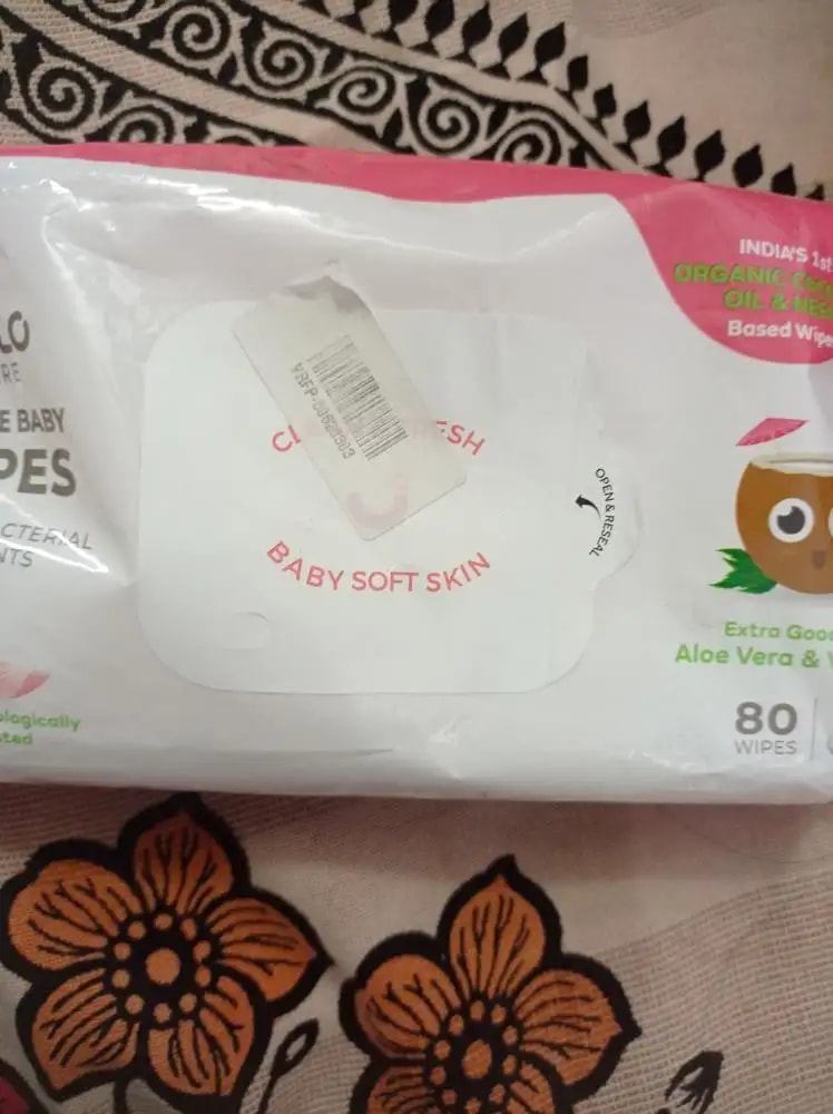 Gentle Baby Wipes With Lid - Organic Coconut Oil, Neem, Aloe Vera and Vitamin E | 98% Pure Water | Dermatologically Tested (Pack of 3) - 72 Wipes Per Pack