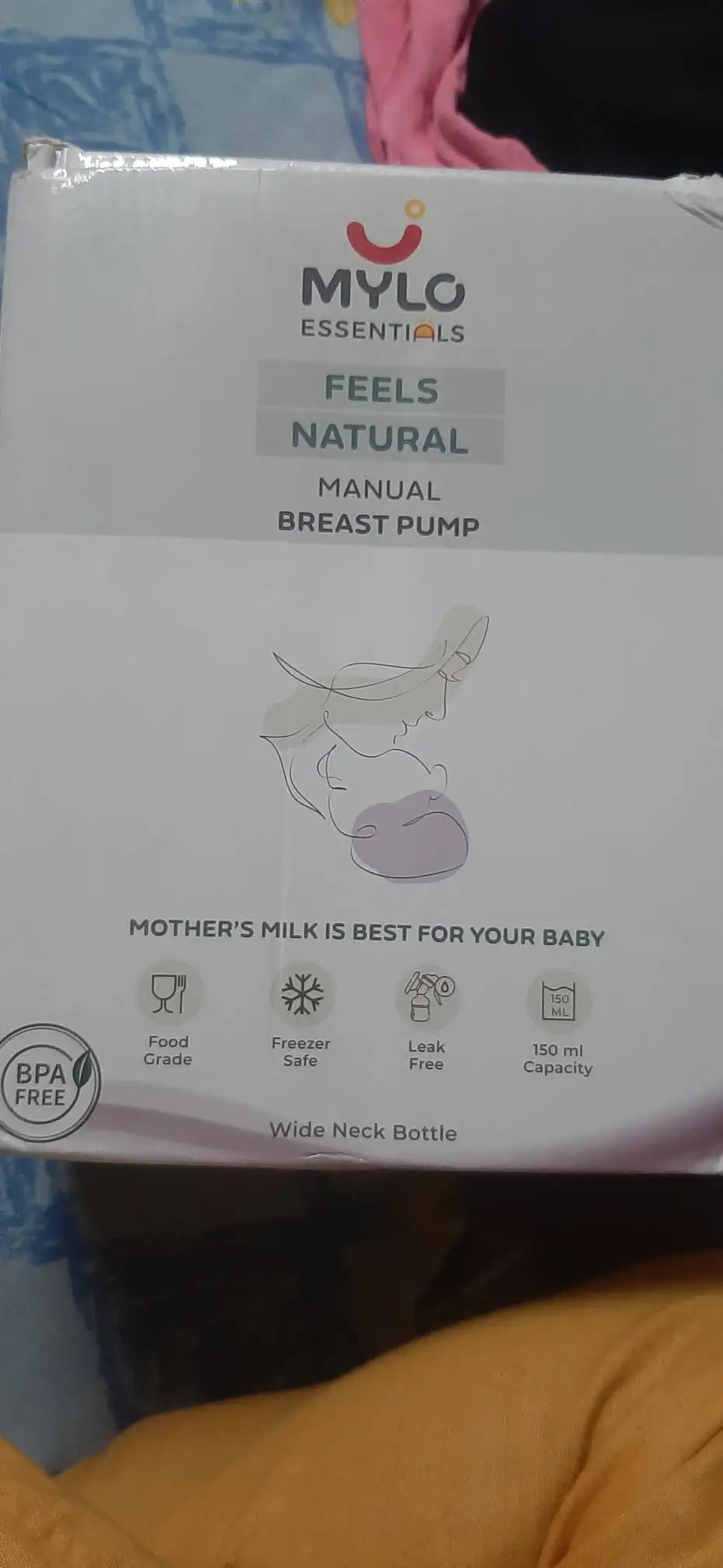 Manual Breast Pump For Feeding Mothers | Anti Colic & BPA Free | Compact & Lightweight | Easy to hold | Easy to Clean | With Bottle (150 ml)
