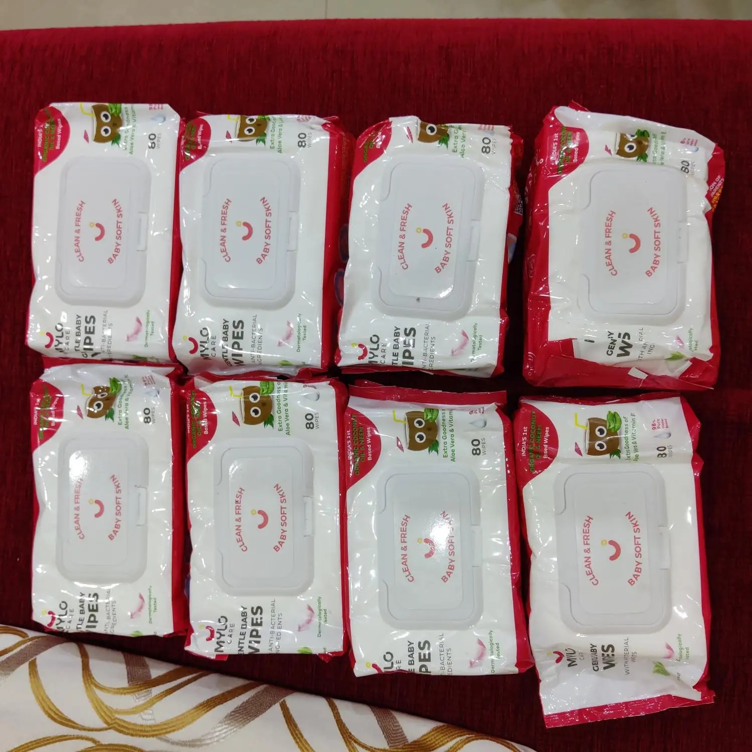 Gentle Baby Wipes With Lid - Organic Coconut Oil, Neem, Aloe Vera and Vitamin E | 98% Pure Water | Dermatologically Tested (Pack of 3) - 72 Wipes Per Pack