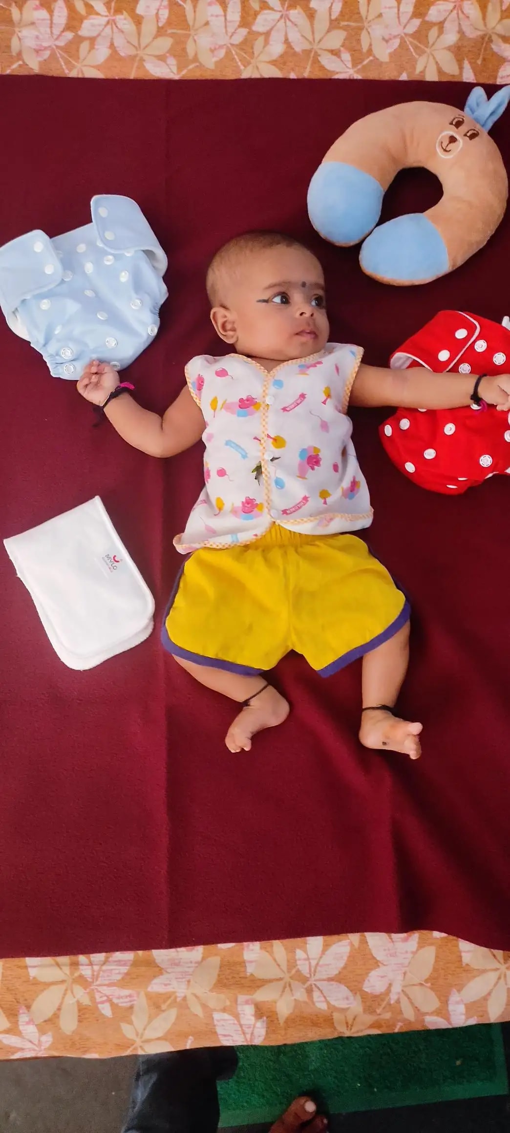 Waterproof Extra Absorbent Baby Dry Sheet & Bed Protector | Guards Against Spills, Stains & Nappy Leaks | Foldable & Portable - Yellow - M