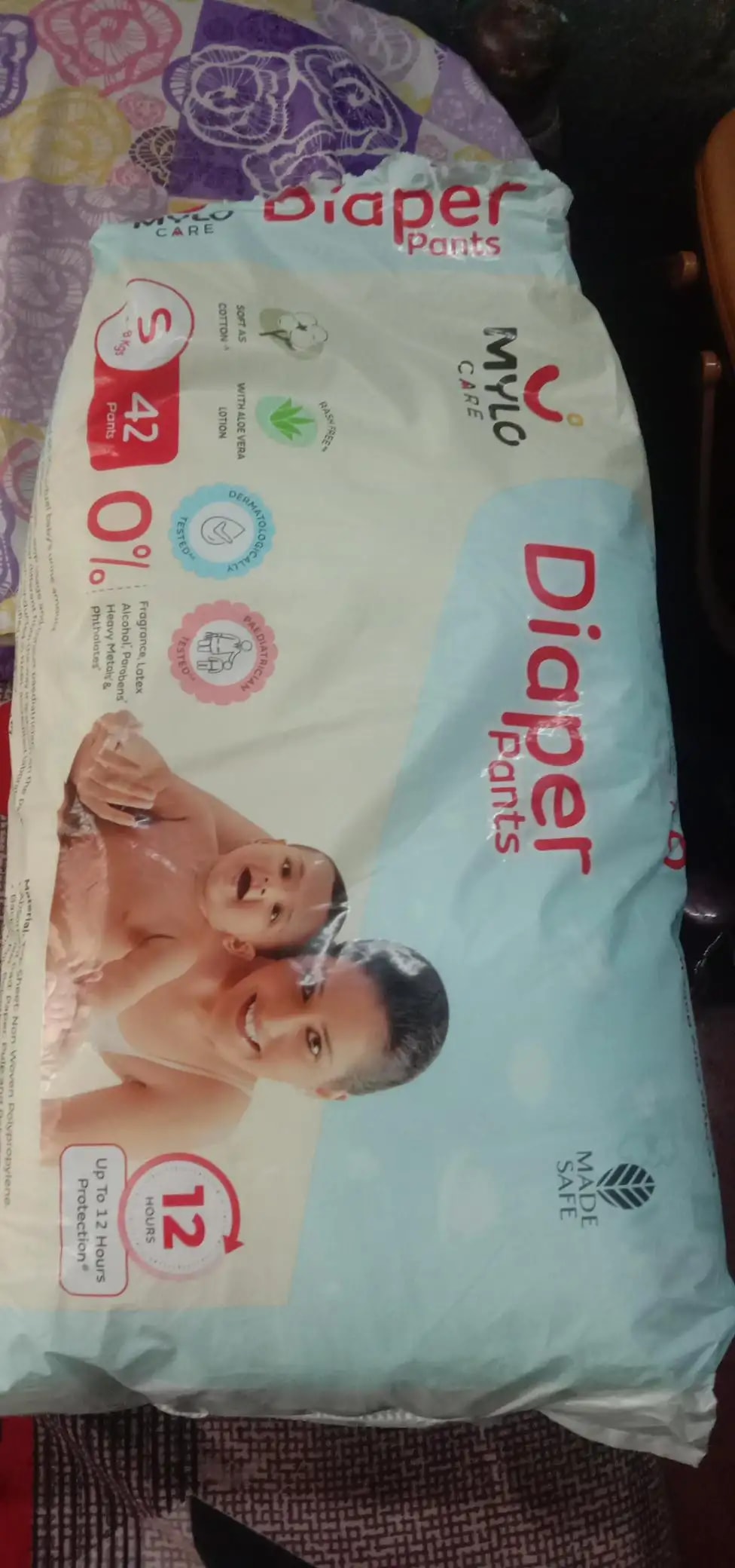 Baby Diaper Pants Small (S) Size 4-8 kgs (42 count) Leak Proof | Lightweight | Rash Free | 12 Hours Protection | ADL Technology (Pack of 1)