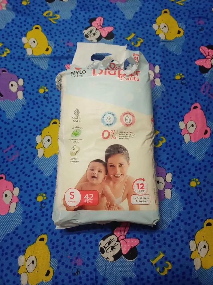 Baby Diaper Pants Small (S) Size 4-8 kgs (42 count) Leak Proof | Lightweight | Rash Free | 12 Hours Protection | ADL Technology (Pack of 1)