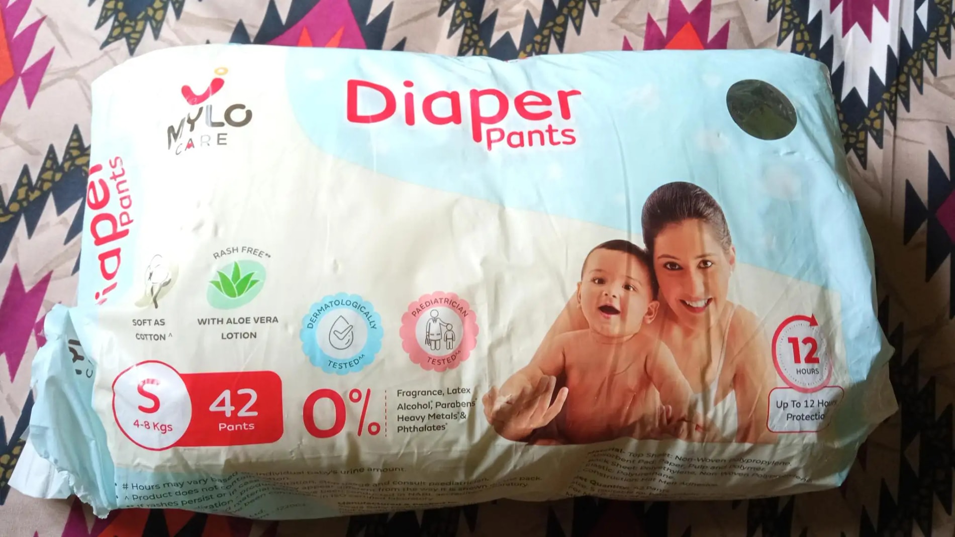 Baby Diaper Pants Small (S) Size 4-8 kgs (42 count) Leak Proof | Lightweight | Rash Free | 12 Hours Protection | ADL Technology (Pack of 1)