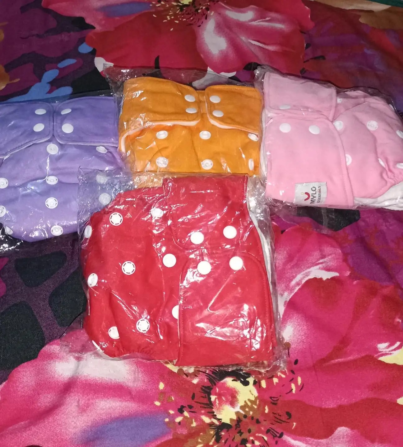 Adjustable Washable & Reusable Cloth Diaper With Dry Feel, Absorbent Insert Pad (3M-3Y) | Oeko-Tex Certified | Prevents Rashes - Assorted Colors - Pack of 4
