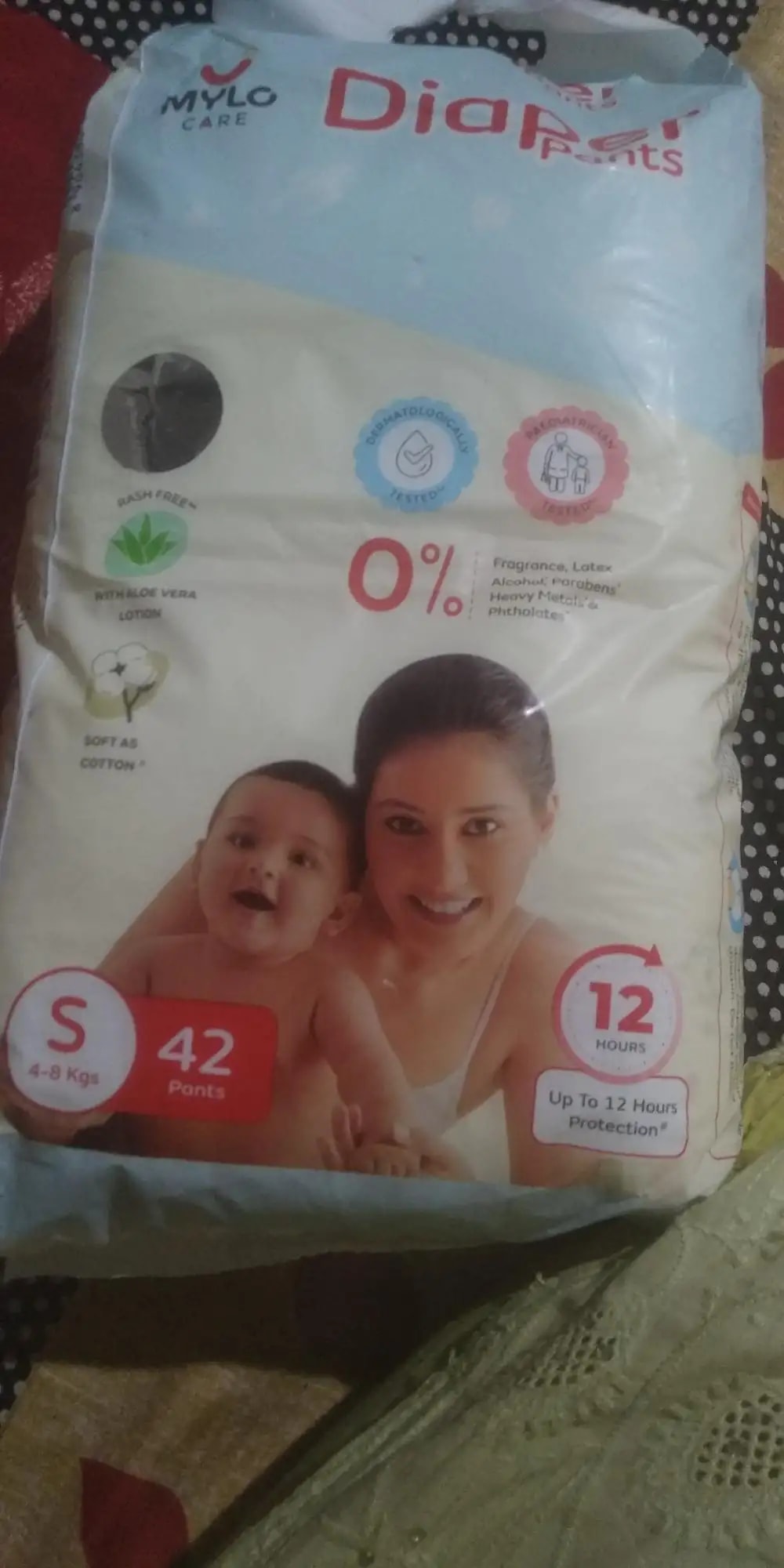 Baby Diaper Pants Small (S) Size 4-8 kgs (42 count) Leak Proof | Lightweight | Rash Free | 12 Hours Protection | ADL Technology (Pack of 1)