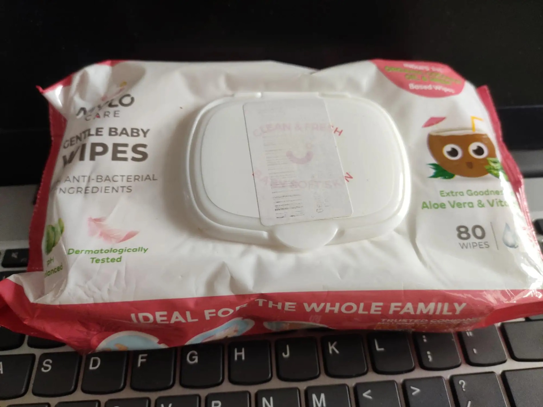 Gentle Baby Wipes With Lid - Organic Coconut Oil, Neem, Aloe Vera and Vitamin E | 98% Pure Water | Dermatologically Tested (Pack of 3) - 72 Wipes Per Pack