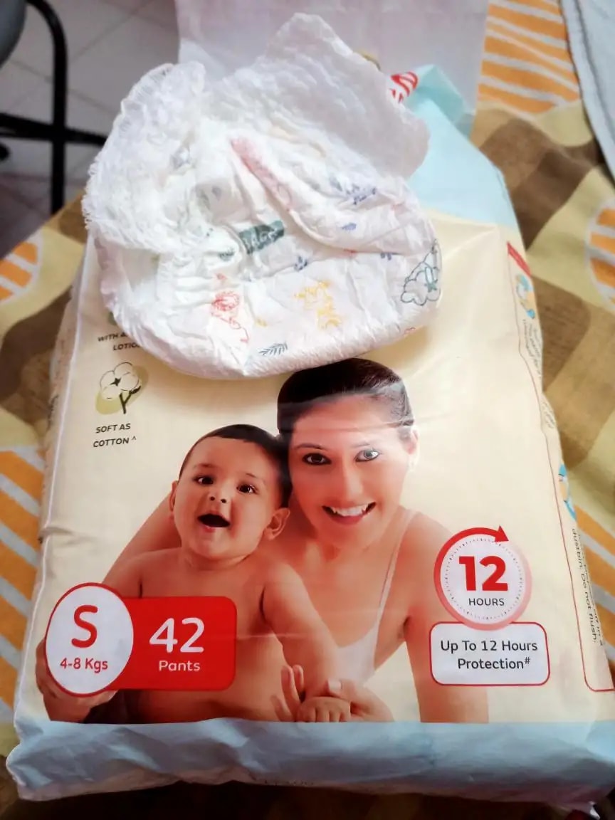 Baby Diaper Pants Small (S) Size 4-8 kgs (42 count) Leak Proof | Lightweight | Rash Free | 12 Hours Protection | ADL Technology (Pack of 1)