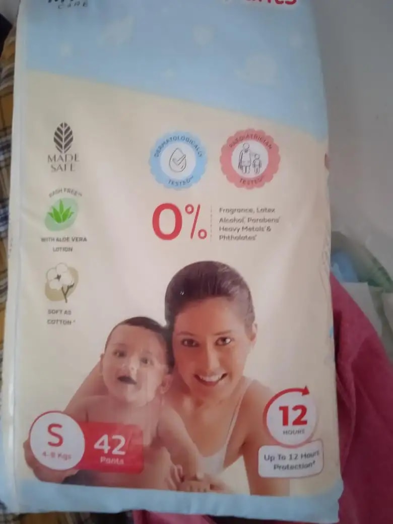 Baby Diaper Pants Small (S) Size 4-8 kgs (42 count) Leak Proof | Lightweight | Rash Free | 12 Hours Protection | ADL Technology (Pack of 1)