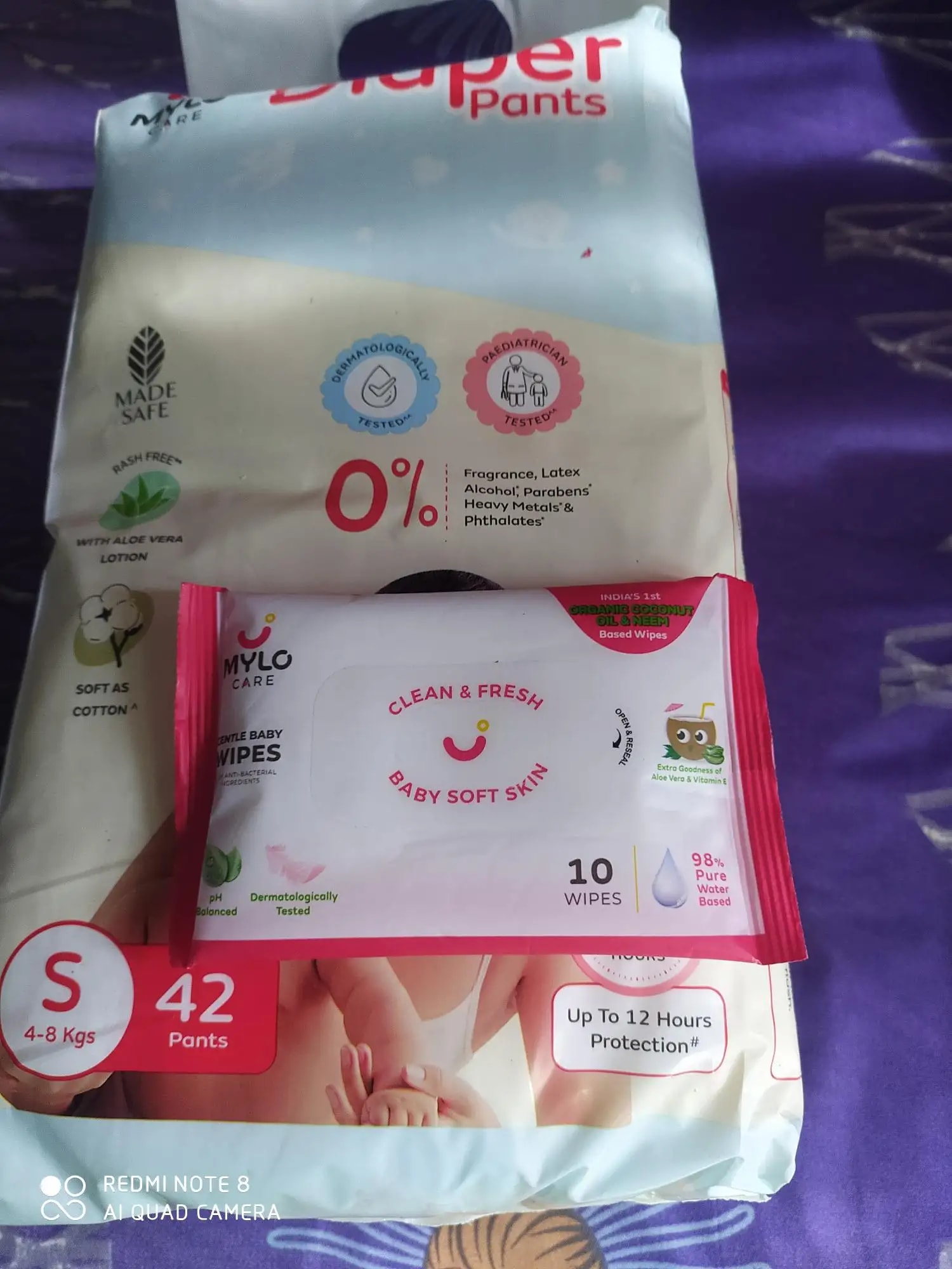 Baby Diaper Pants Small (S) Size 4-8 kgs (42 count) Leak Proof | Lightweight | Rash Free | 12 Hours Protection | ADL Technology (Pack of 1)