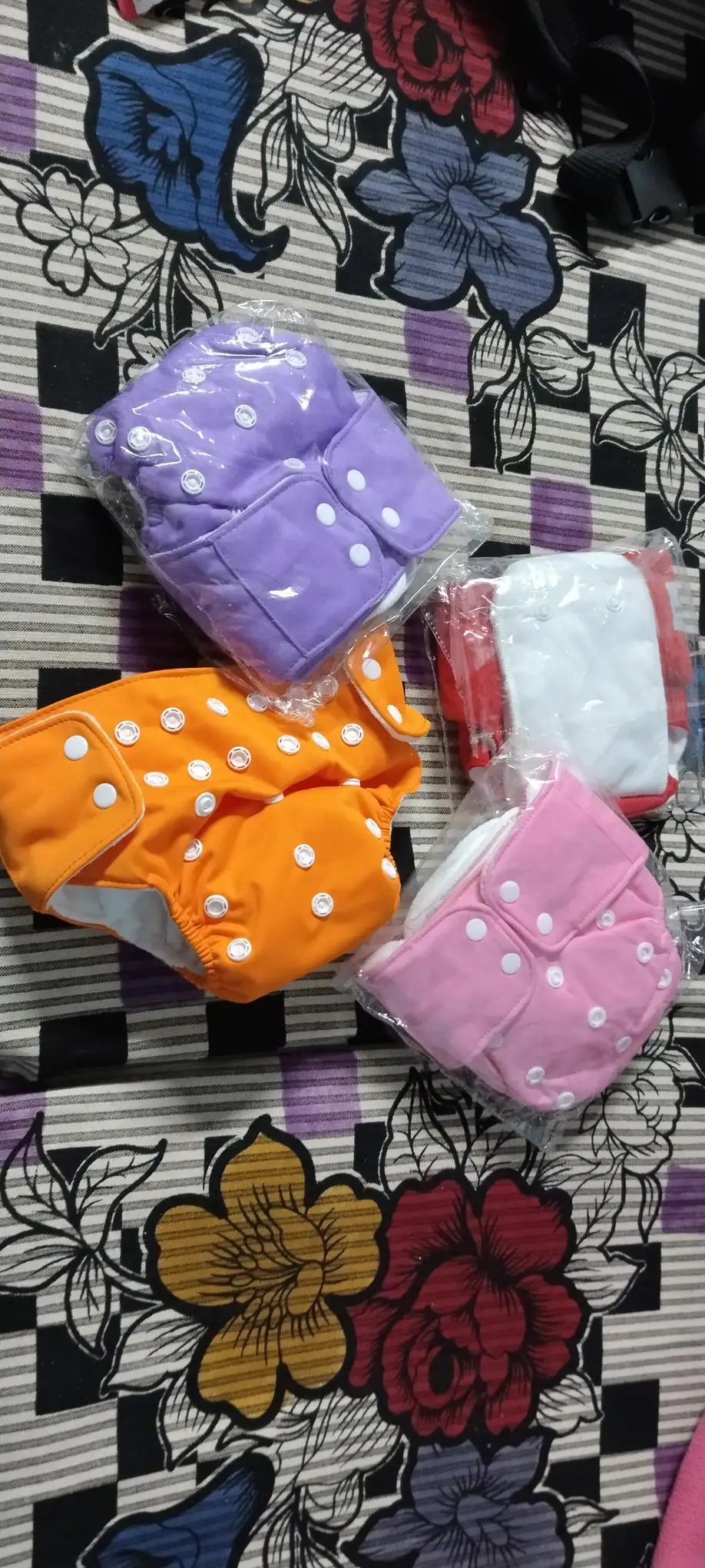Adjustable Washable & Reusable Cloth Diaper With Dry Feel, Absorbent Insert Pad (3M-3Y) | Oeko-Tex Certified | Prevents Rashes - Assorted Colors - Pack of 4