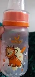 2-in-1 Baby Feeding Bottle | BPA Free with Anti-Colic Nipple & Spoon | Easy Flow Neck Design - Lion & Giraffe 125ml & 250ml