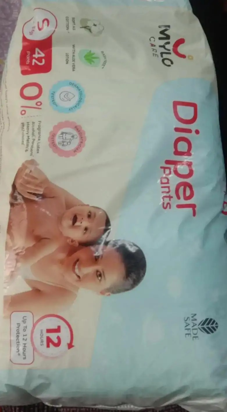 Baby Diaper Pants Small (S) Size 4-8 kgs (42 count) Leak Proof | Lightweight | Rash Free | 12 Hours Protection | ADL Technology (Pack of 1)