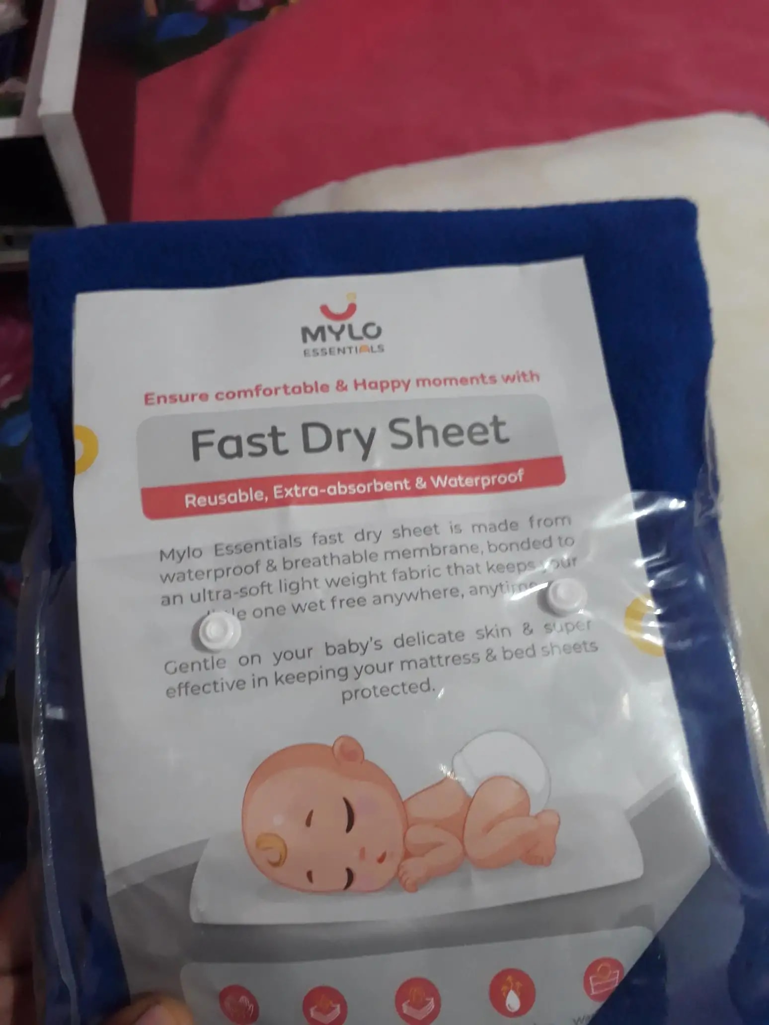 Waterproof Extra Absorbent Baby Dry Sheet & Bed Protector | Guards Against Spills, Stains & Nappy Leaks | Foldable & Portable - Yellow - M