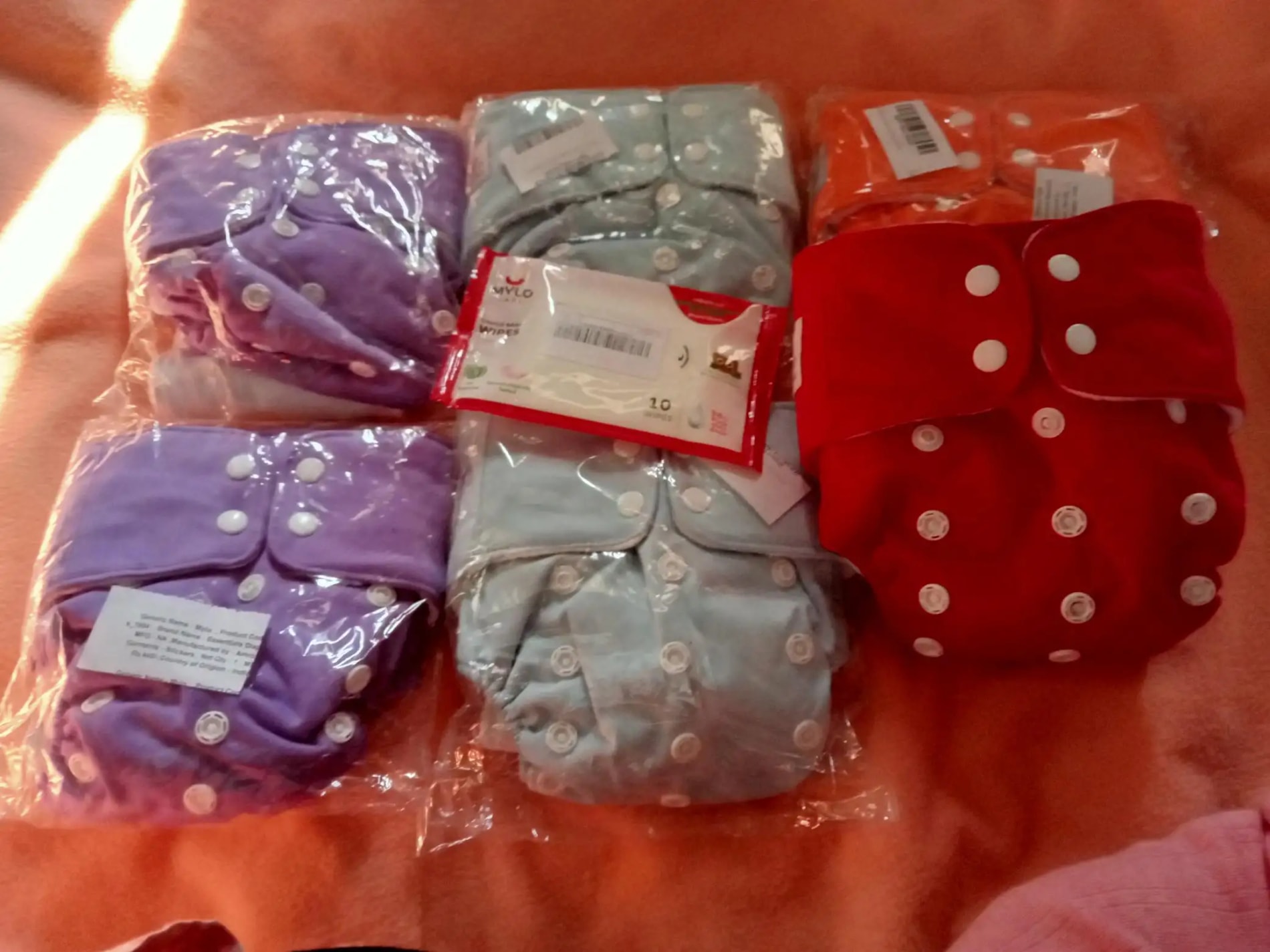 Adjustable Washable & Reusable Cloth Diaper With Dry Feel, Absorbent Insert Pad (3M-3Y) | Oeko-Tex Certified | Prevents Rashes - Assorted Colors - Pack of 4