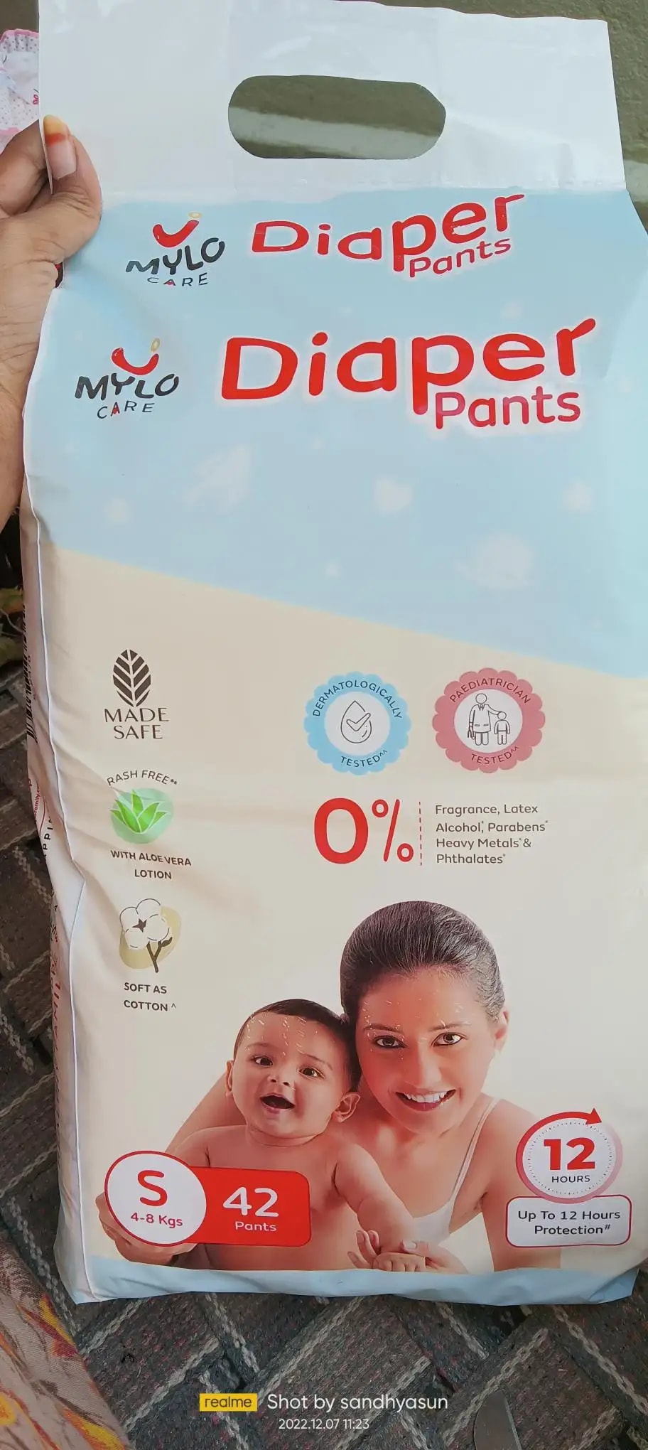 Baby Diaper Pants Small (S) Size 4-8 kgs (42 count) Leak Proof | Lightweight | Rash Free | 12 Hours Protection | ADL Technology (Pack of 1)