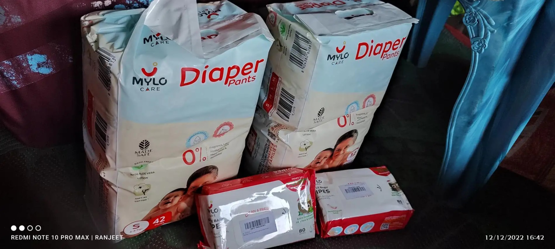 Super Saver Combo - Baby Diaper Pants Medium (M) 7-8 kgs - (76 count) Leak Proof + Extra Virgin Coconut Oil (200ml)