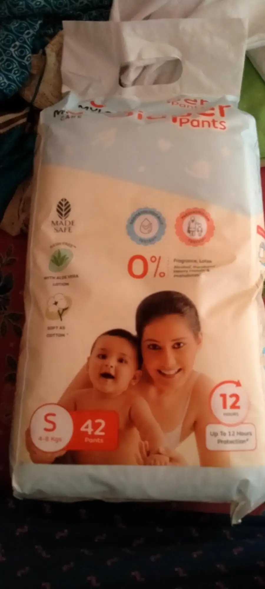 Baby Diaper Pants Small (S) Size 4-8 kgs (42 count) Leak Proof | Lightweight | Rash Free | 12 Hours Protection | ADL Technology (Pack of 1)