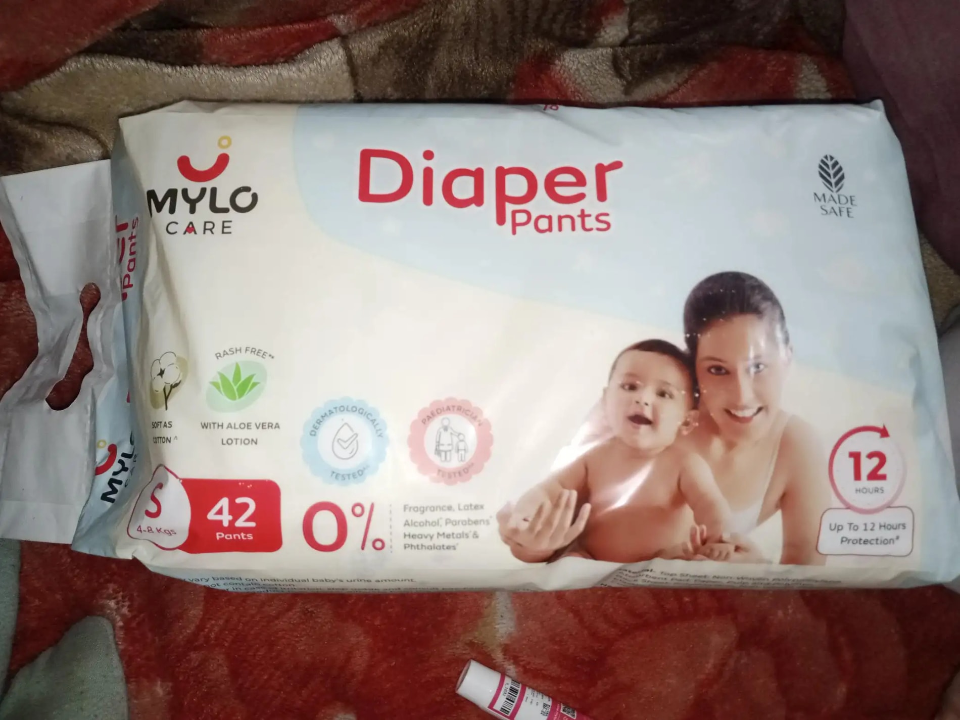 Baby Diaper Pants Small (S) Size 4-8 kgs (42 count) Leak Proof | Lightweight | Rash Free | 12 Hours Protection | ADL Technology (Pack of 1)