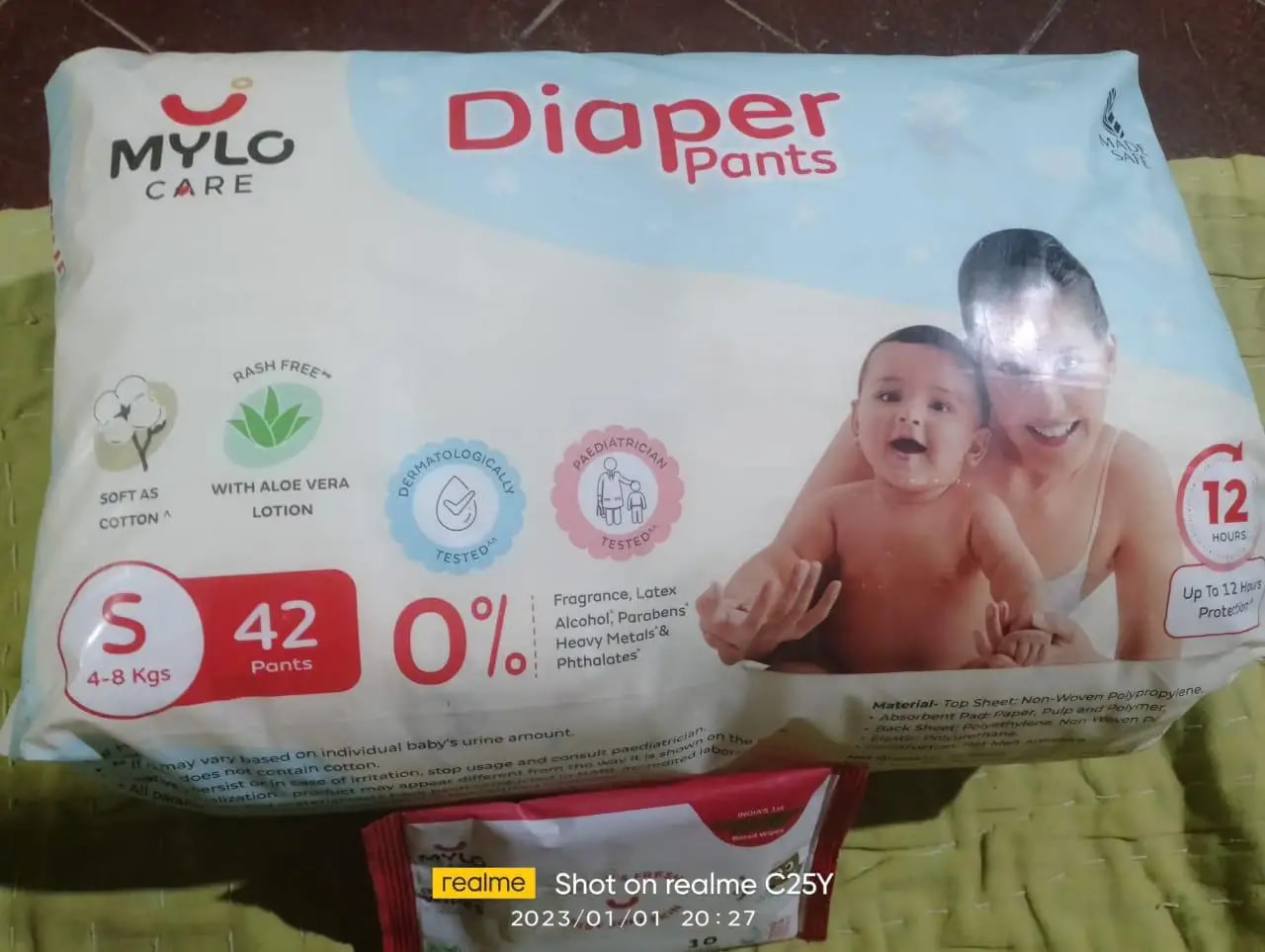 Baby Diaper Pants Small (S) Size 4-8 kgs (42 count) Leak Proof | Lightweight | Rash Free | 12 Hours Protection | ADL Technology (Pack of 1)