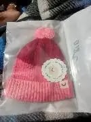 Baby Warm Winter Cap/Beanie with Pom-Pom in 100% Cotton – Red & Pink Beanie (6-12M)