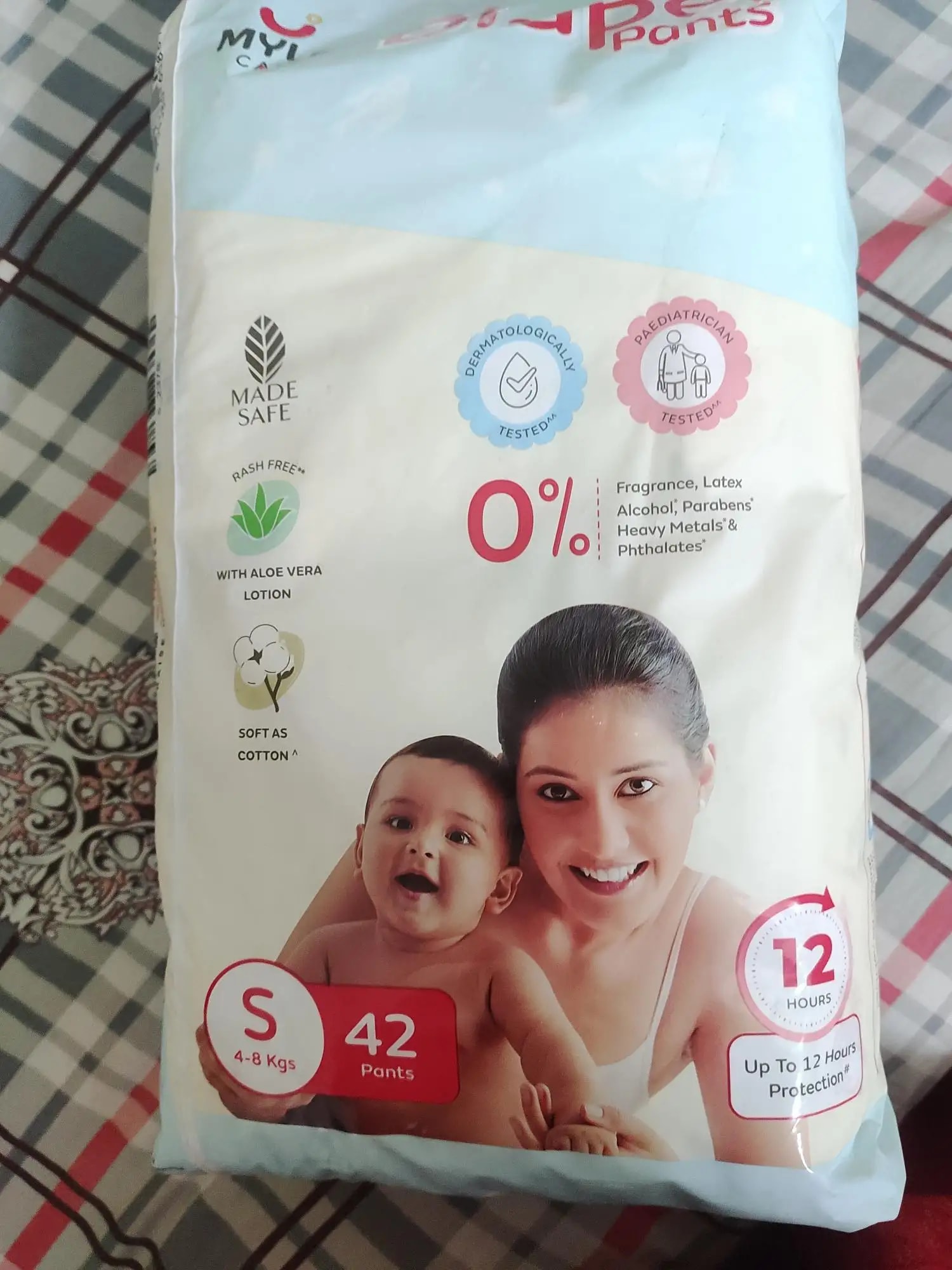 Baby Diaper Pants Small (S) Size 4-8 kgs (42 count) Leak Proof | Lightweight | Rash Free | 12 Hours Protection | ADL Technology (Pack of 1)